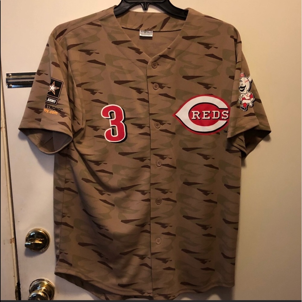 Cincinnati Reds Griffey camo baseball shirt xl.